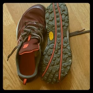 New Balance Vibram Minimus trail running shoes.